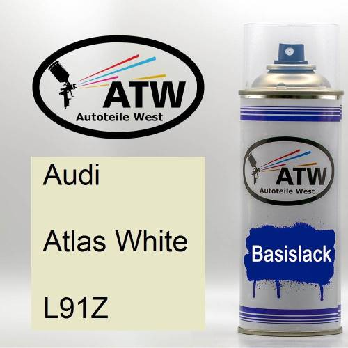 Audi, Atlas White, L91Z: 400ml Sprühdose, von ATW Autoteile West.